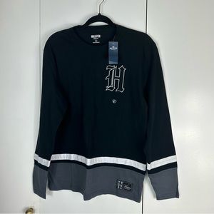 Hollister long sleeve t-shirt, black -grey, size S, New with Tag